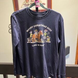 Life Is Good Navy Merry Christmas COVID  2020 Long Sleeve Tee
